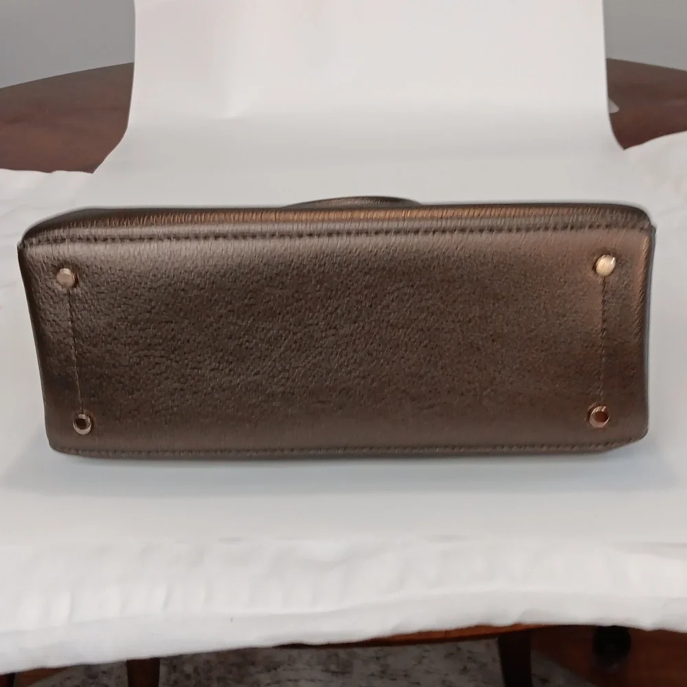 Kate Spade NWT Eva Zip Top Satchel  Metallic Bronze Purse with Crossbody straps